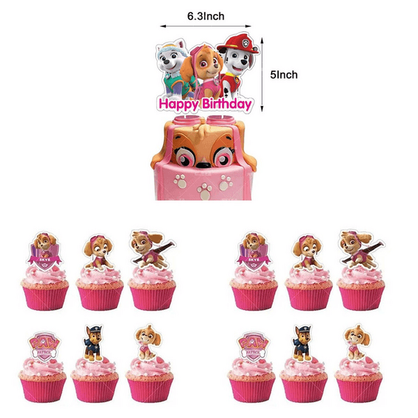 Paw Patrol Themed Party Decoration Set - Pink, Paw Patrol Themed Party Decoration Set – Pink