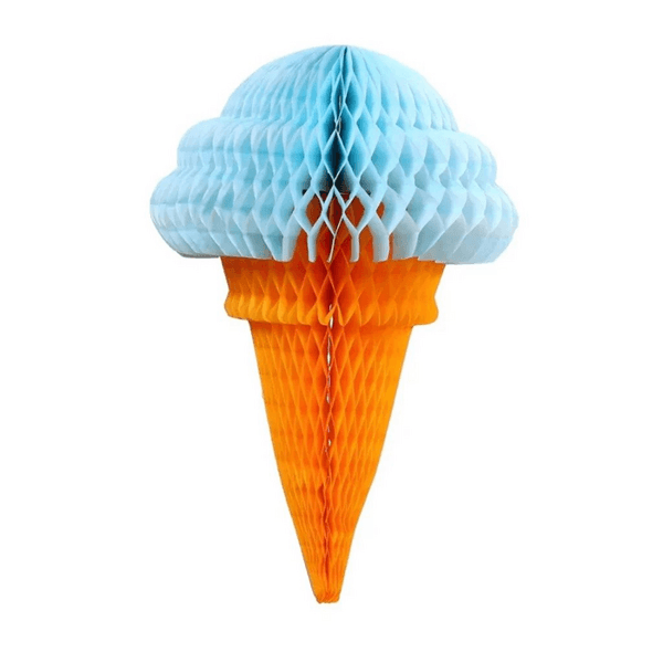 Blue Honeycomb Paper Ice Cream (32cm), Blue Honeycomb Paper Ice Cream (32cm)