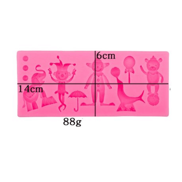 Circus Themed Silicone Mold - Clown, Circus Themed Silicone Mold – Clown