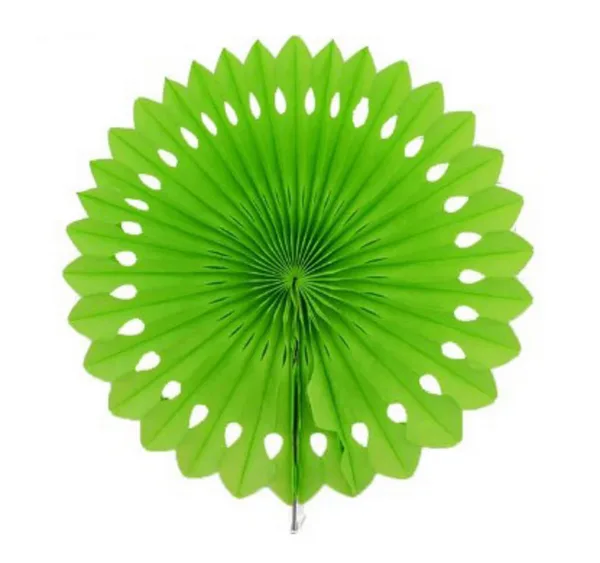 Punched Paper Fan - Green (20cm), Punched Paper Fan – Green (20cm)