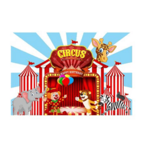 Kids Birthday Party Table and Photography Backdrop - Circus/Carnival 1