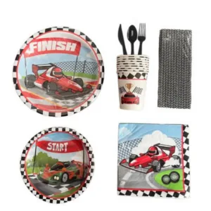 Party Paper Tableware / Cutlery Set - Race Car Theme