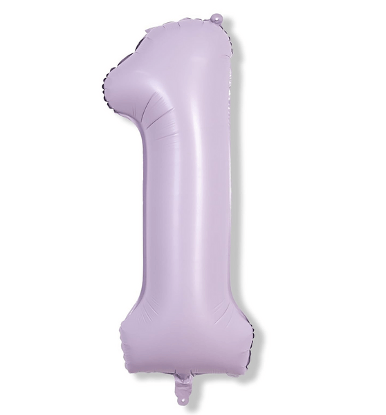 Large Number 1 Foil Balloon - Light Purple, Large Number 1 Foil Balloon – Light Purple
