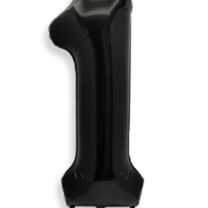 Large Number 1 Foil Balloon - Black