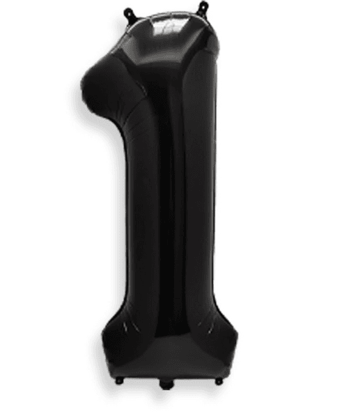 Large Number 1 Foil Balloon - Black, Large Number 1 Foil Balloon – Black