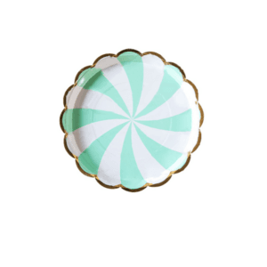 Green Scallop Candy Paper Plates Small (8 Plates)