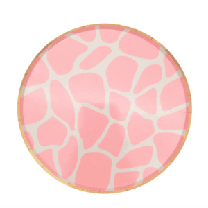 Pink Giraffe Print Large Plates (8 Plates)