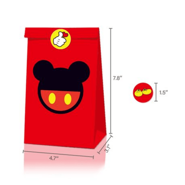 Party Favor Bags with Stickers - MouseTheme (12 Bags), Party Favor Bags with Stickers – MouseTheme (12 Bags)