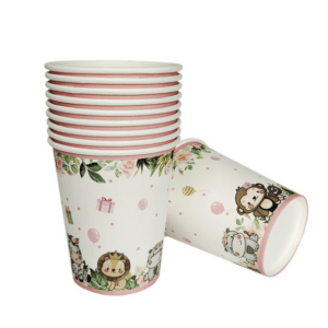 Pink Safari Paper Cups (10 Cups)