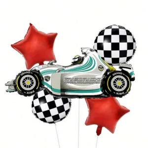 Blue Race Car Foil Balloon Set