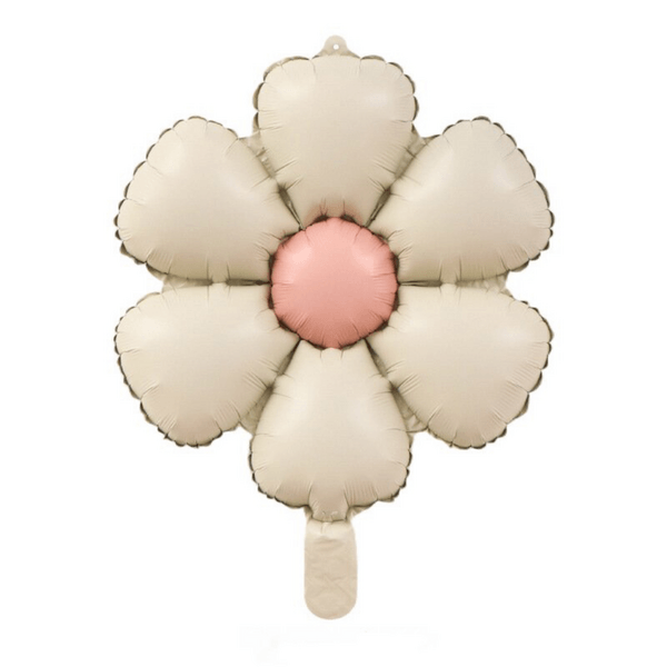 Flower Foil Balloon - Cream, Pastel Matte Flower Foil Balloon – Cream