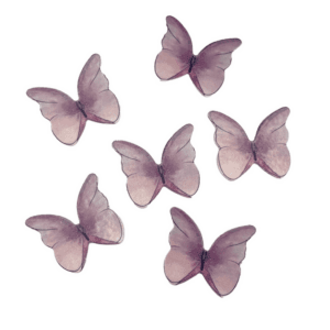 Edible Purple Butterfly Cake Decorations - 48 Butterflies