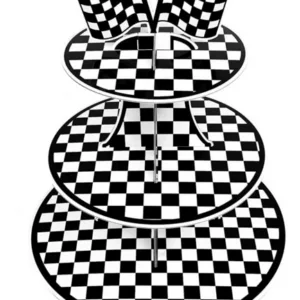 Kid's Birthday Party 3 Tier Cupcake Stand - Racing