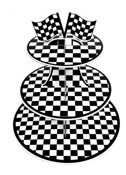 Kid's Birthday Party 3 Tier Cupcake Stand - Racing, Kid’s Birthday Party 3 Tier Cupcake Stand – Racing