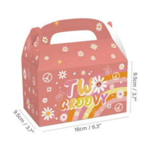 Party Favor Boxes - Two Groovy Hippy Theme - 12 Boxes