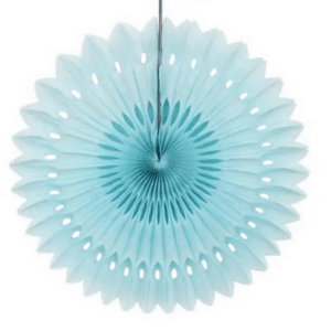 Punched Paper Fan - Light Blue (20cm)