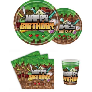 Party Tableware Set - Minecraft Themed