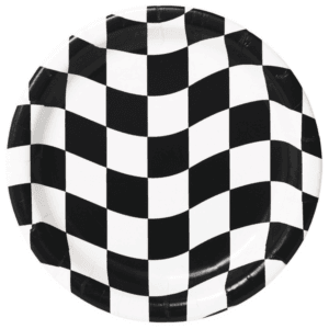 Checkered Flag Print Large Paper Plates (10 Plates)