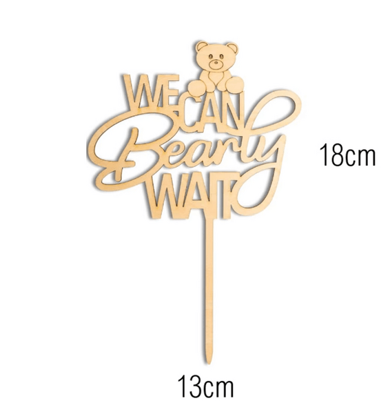 We Can Bearly Wait Cake Topper, We Can Bearly Wait Cake Topper