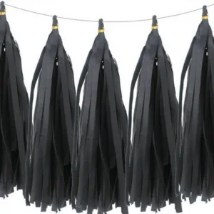 Black Paper Tassel Garland (5 Tassels)