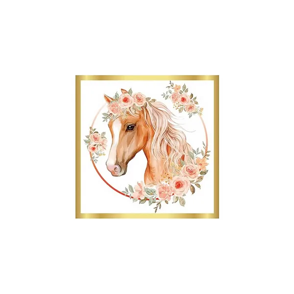 Horse and Flower Themed Napkins (20 Napkins), Horse and Flower Themed Napkins (20 Napkins)