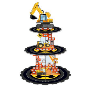Kids Birthday Party 3 Tier Cupcake Stand - Construction
