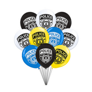 Police Print Latex Balloons Set - 10 Balloons