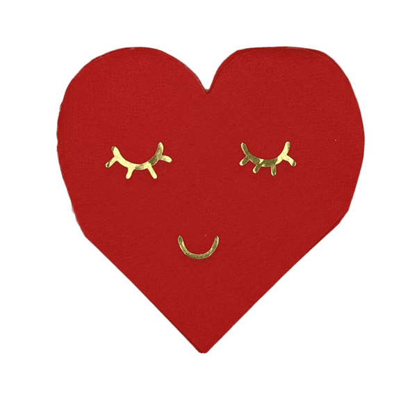 Red Heart Shaped Napkins (16 Napkins), Red Heart Shaped Napkins (16 Napkins)