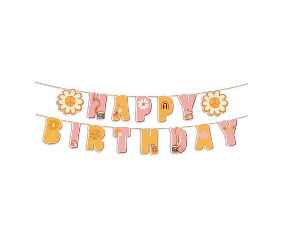 Hippie Party Decoration Set, Birthday Party Decoration Set – Pastel Groovy Hippie Theme