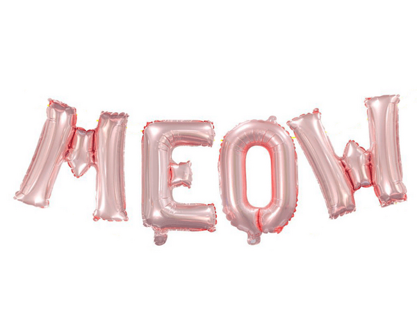 Meow Cat Foil Balloon - Rose Gold, Meow Cat Foil Balloon – Rose Gold