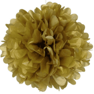Gold Flower Paper Pompom (20cm)