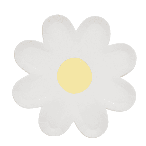 White Flower Shaped Small Paper Plates, White Flower Shaped Small Paper Plates (10 Plates)