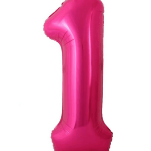 Large Number 1 Foil Balloon - Hot Pink