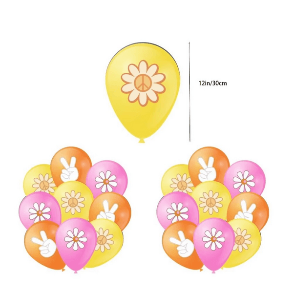 Hippie Party Decoration Set, Birthday Party Decoration Set – Pastel Groovy Hippie Theme