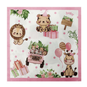 Pink Safari Napkins (20 Napkins)