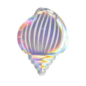 Party Paper Plate Set - Ocean Shell Mermaid Theme - 8 Plates - Silver