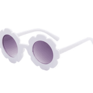 Plain Colored Flower Sunglasses - White