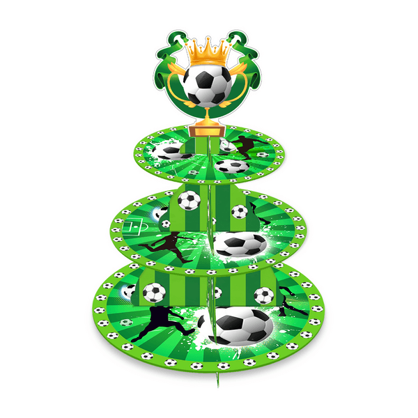 Kids Birthday Party 3 Tier Cupcake Stand - Soccer, Kids Birthday Party 3 Tier Cupcake Stand – Soccer