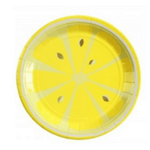 Yellow Round Fruit Paper Plates Large (8 Plates)