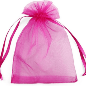 Small Organza Drawstring Bags (10 Bags) - Dark Pink