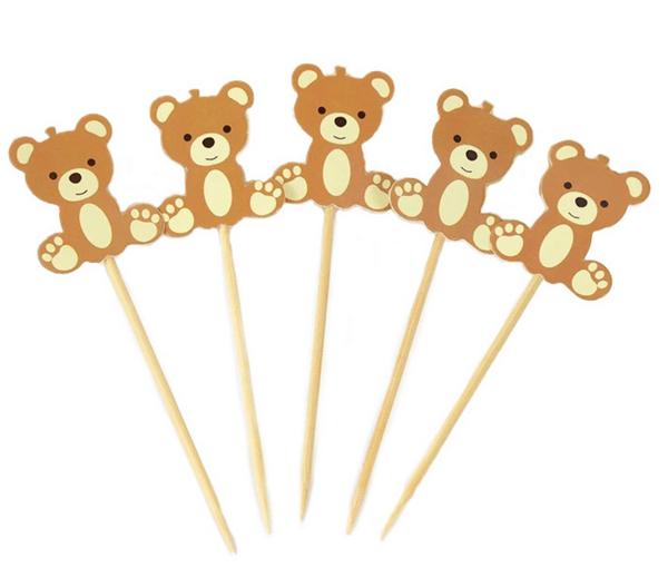 Bear Themed Cupcake Toppers (10 Toppers), Bear Themed Cupcake Toppers (10 Toppers)