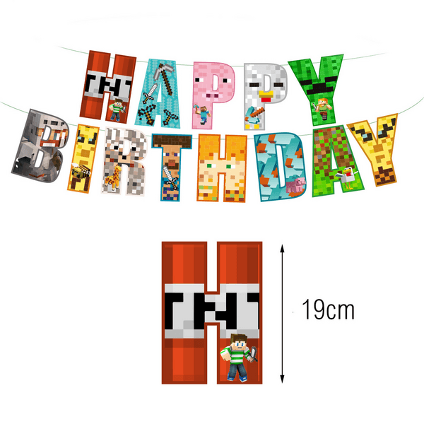 Minecraft Party Decoration Set, Birthday Party Decoration Set – Minecraft Inspired
