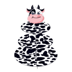 Kids Birthday Party 3 Tier Cupcake Stand - Cow