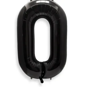 Large Number 0 Foil Balloon - Black