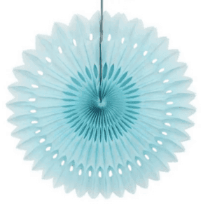 Punched Paper Fan - Light Blue (30cm)