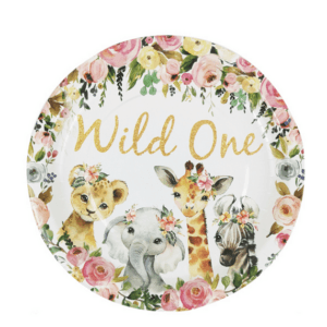 Wild One Pink Small Paper Plates (10 Plates)
