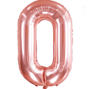 Large Number 0 Foil Balloon - Rose Gold