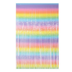 Plastic Birthday Party Table and Photography Backdrop - Rainbow - Set of 2