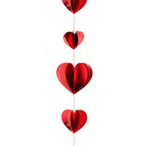 Red Hearts Hanging Garland