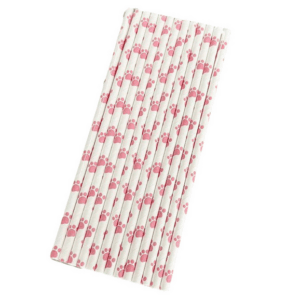 Paw Print Paper Straws